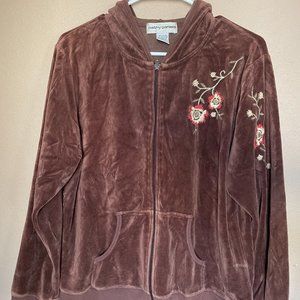 Cathy Daniels Vintage Flower Zip-up Jacket